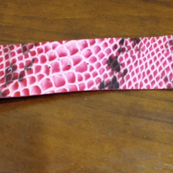 Mariella Burani Pink And Black Leather Snakeskin 3\